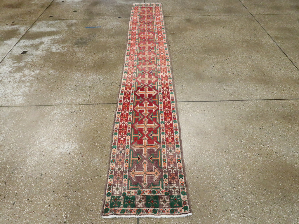 Vintage Persian Hamadan Runner, No.27127 - Staging