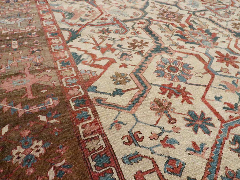 Antique Persian Heriz Carpet, No.27133 - Staging