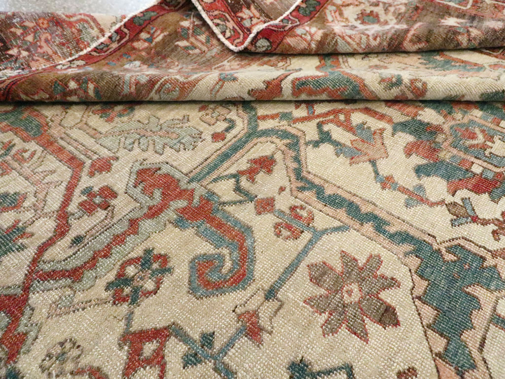 Antique Persian Heriz Carpet, No.27133 - Staging