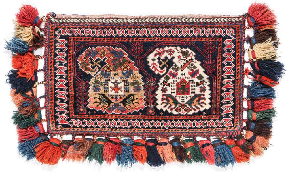Antique Persian Afshar Tribal Bag, No.27134 - Staging