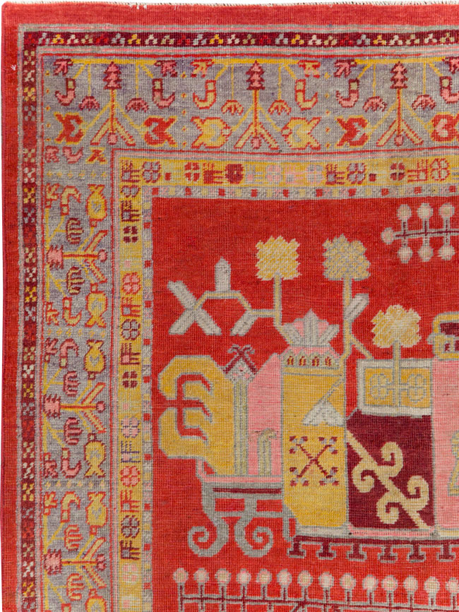 Antique Khotan Rug, No.27135 - Staging
