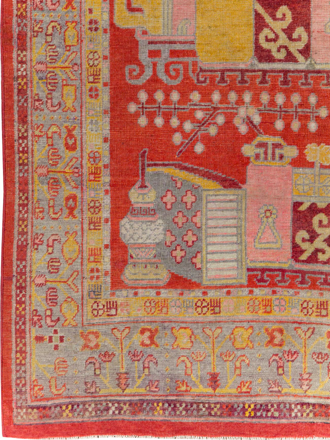Antique Khotan Rug, No.27135 - Staging