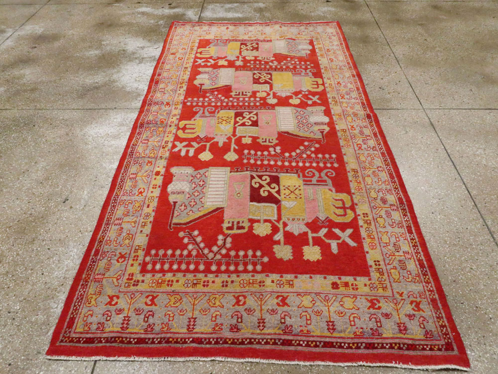 Antique Khotan Rug, No.27135 - Staging