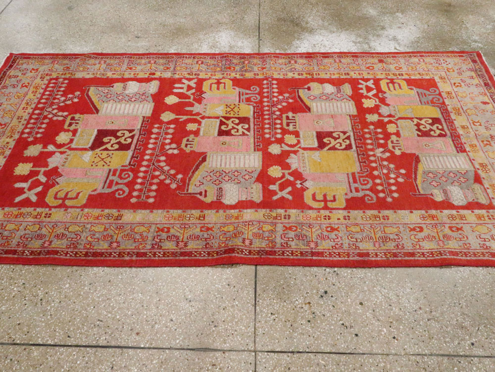 Antique Khotan Rug, No.27135 - Staging