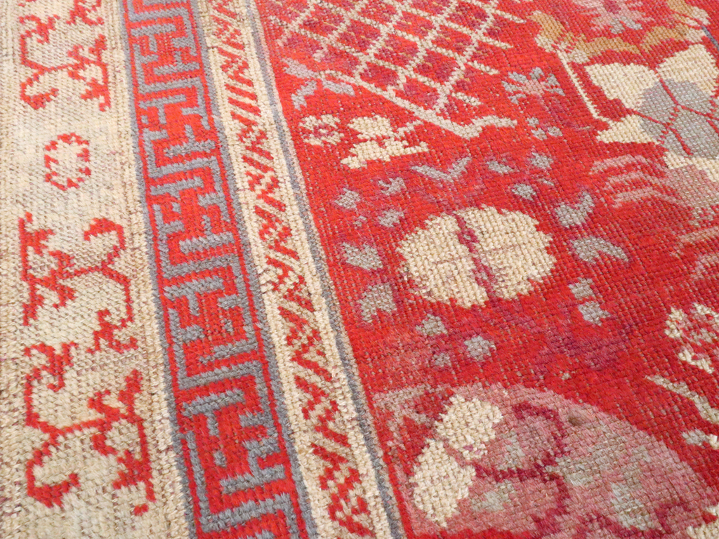 Vintage East Turkestan Khotan Rug, No.27136 - Staging