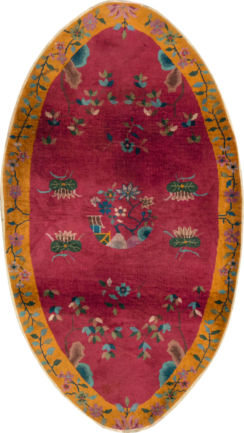 Vintage Chinese Deco Rug, No.27137 - Staging