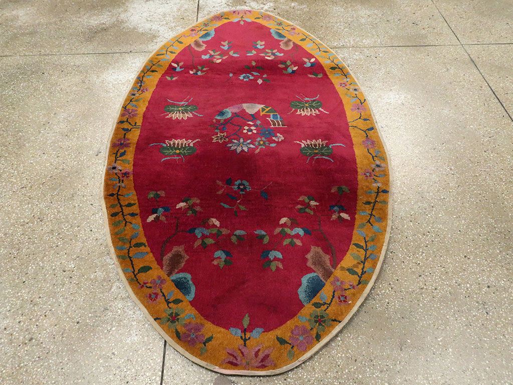 Vintage Chinese Deco Rug, No.27137 - Staging