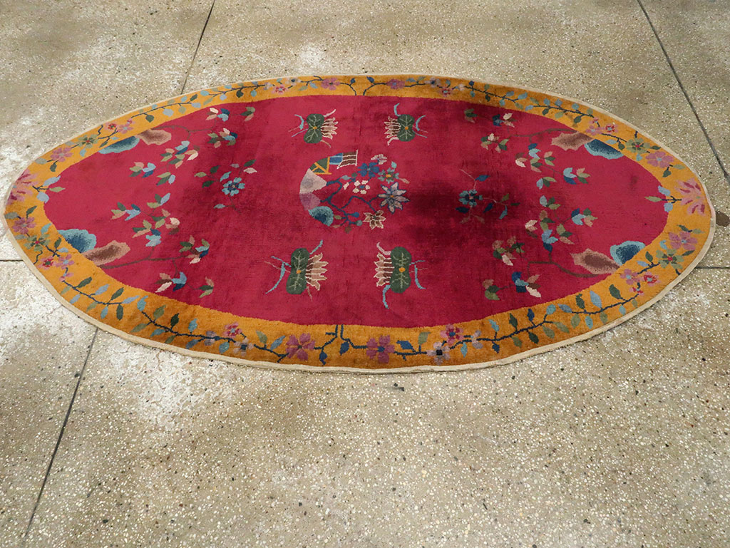 Vintage Chinese Deco Rug, No.27137 - Staging