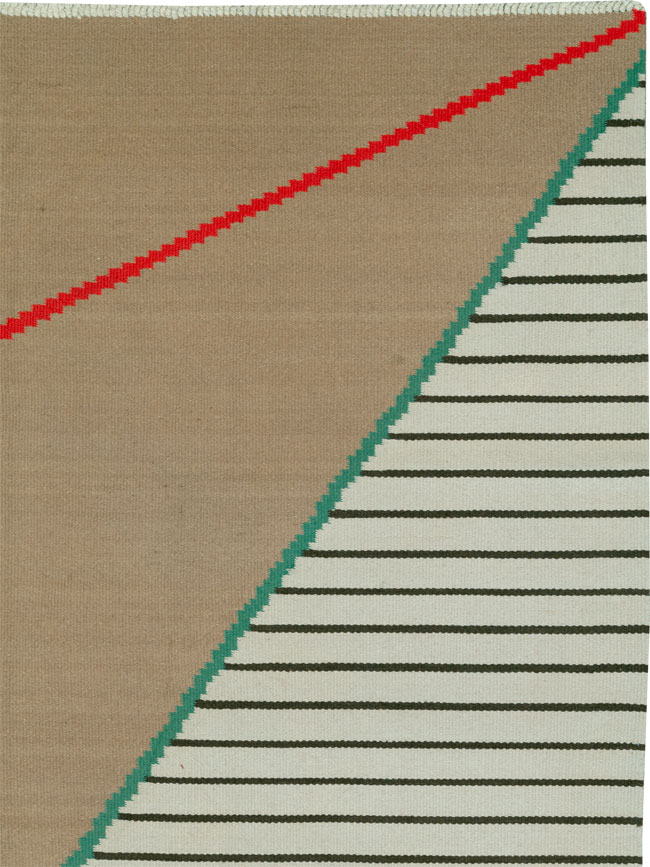 Vintage Czech Kilim Flatweave By Antonin Kybal, No.27138 - Staging