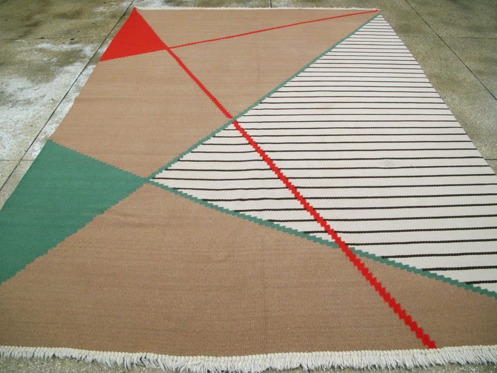 Vintage Czech Kilim Flatweave By Antonin Kybal, No.27138 - Staging