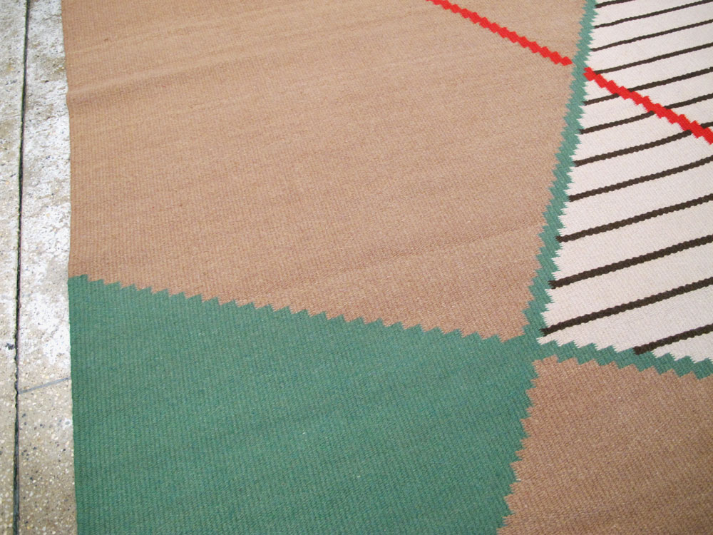 Vintage Czech Kilim Flatweave By Antonin Kybal, No.27138 - Staging