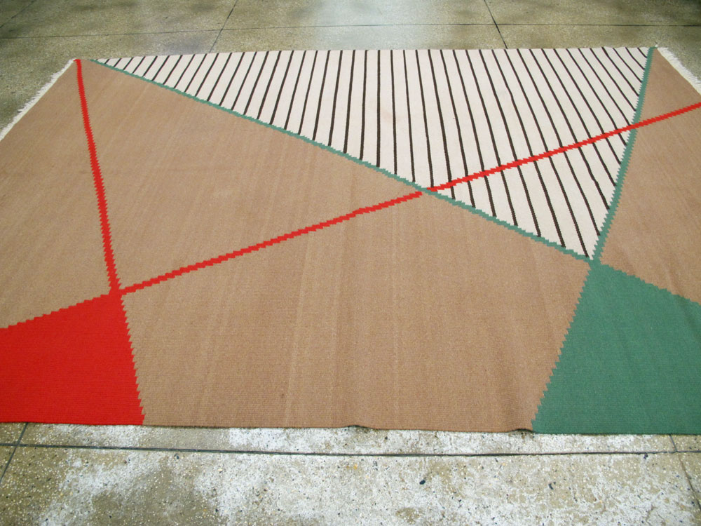 Vintage Czech Kilim Flatweave By Antonin Kybal, No.27138 - Staging