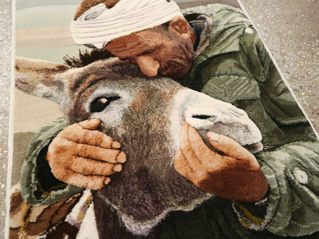 Modern Persian Tabriz Pictorial Rug, No.27140 - Staging