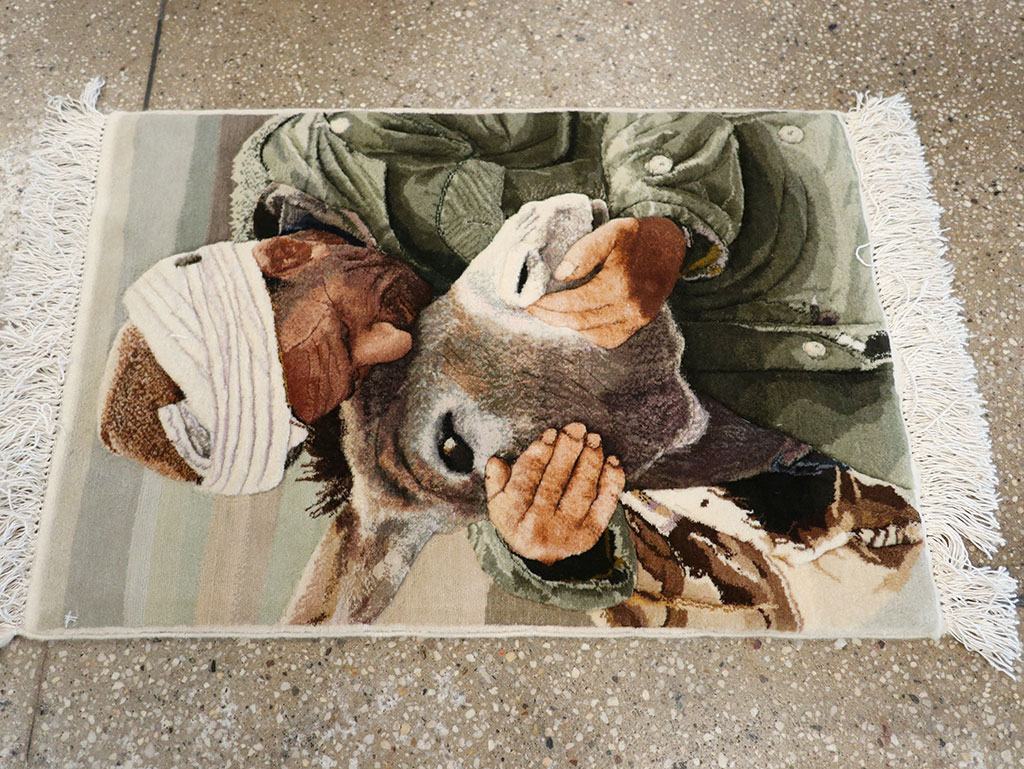 Modern Persian Tabriz Pictorial Rug, No.27140 - Staging