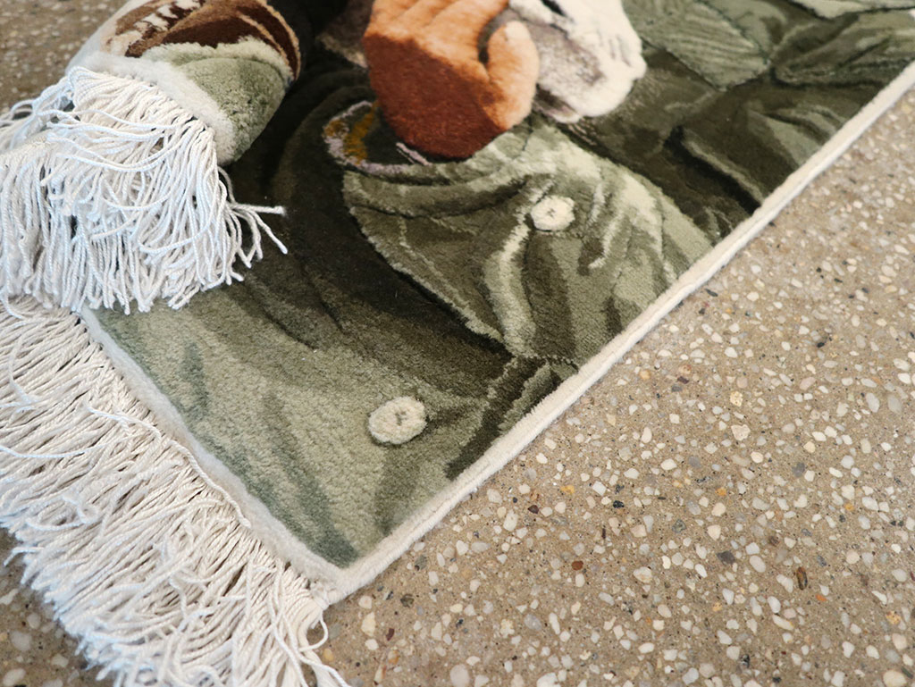 Modern Persian Tabriz Pictorial Rug, No.27140 - Staging