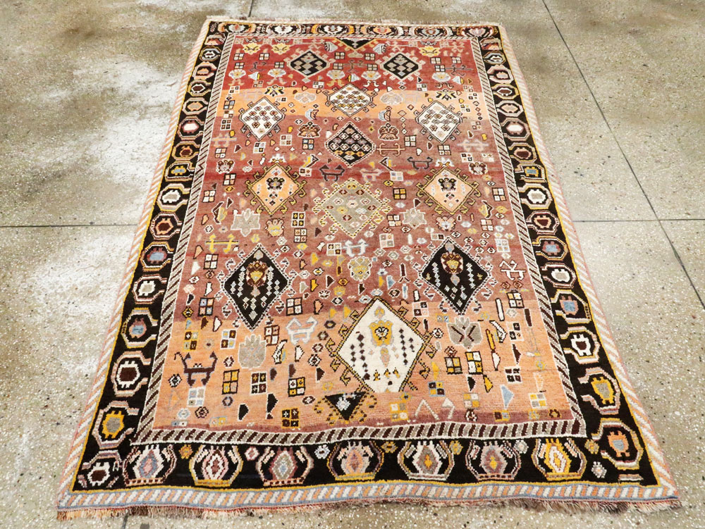 Vintage Persian Gabbeh Rug, No.27142 - Staging