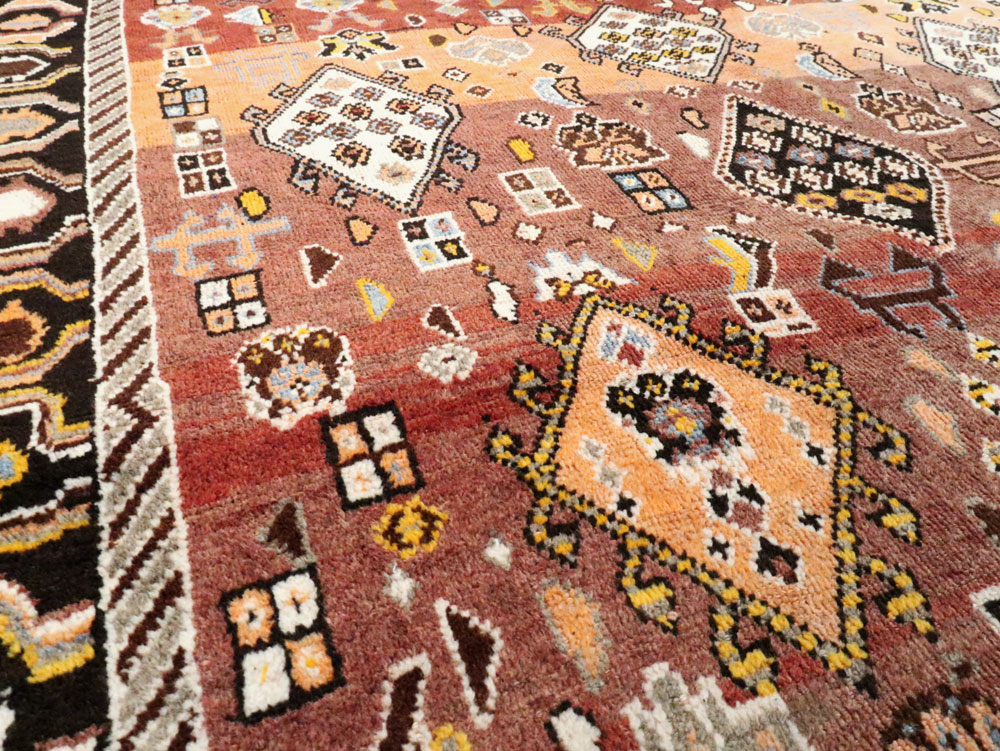 Vintage Persian Gabbeh Rug, No.27142 - Staging