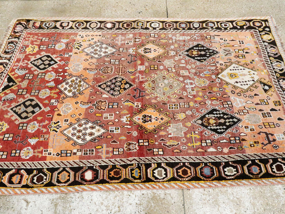 Vintage Persian Gabbeh Rug, No.27142 - Staging