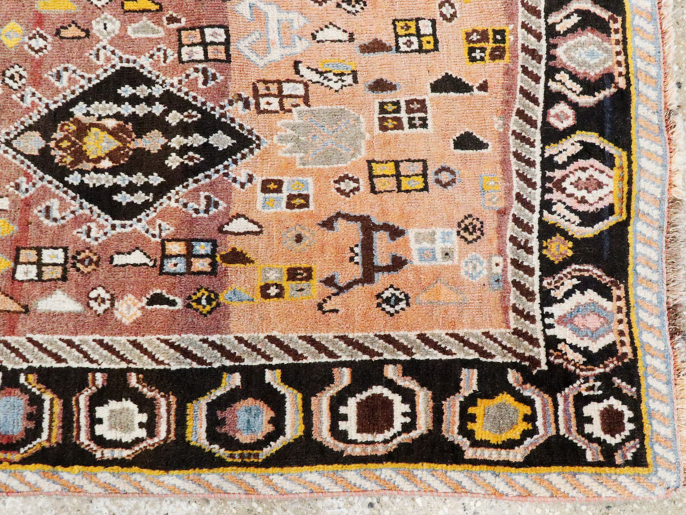 Vintage Persian Gabbeh Rug, No.27142 - Staging