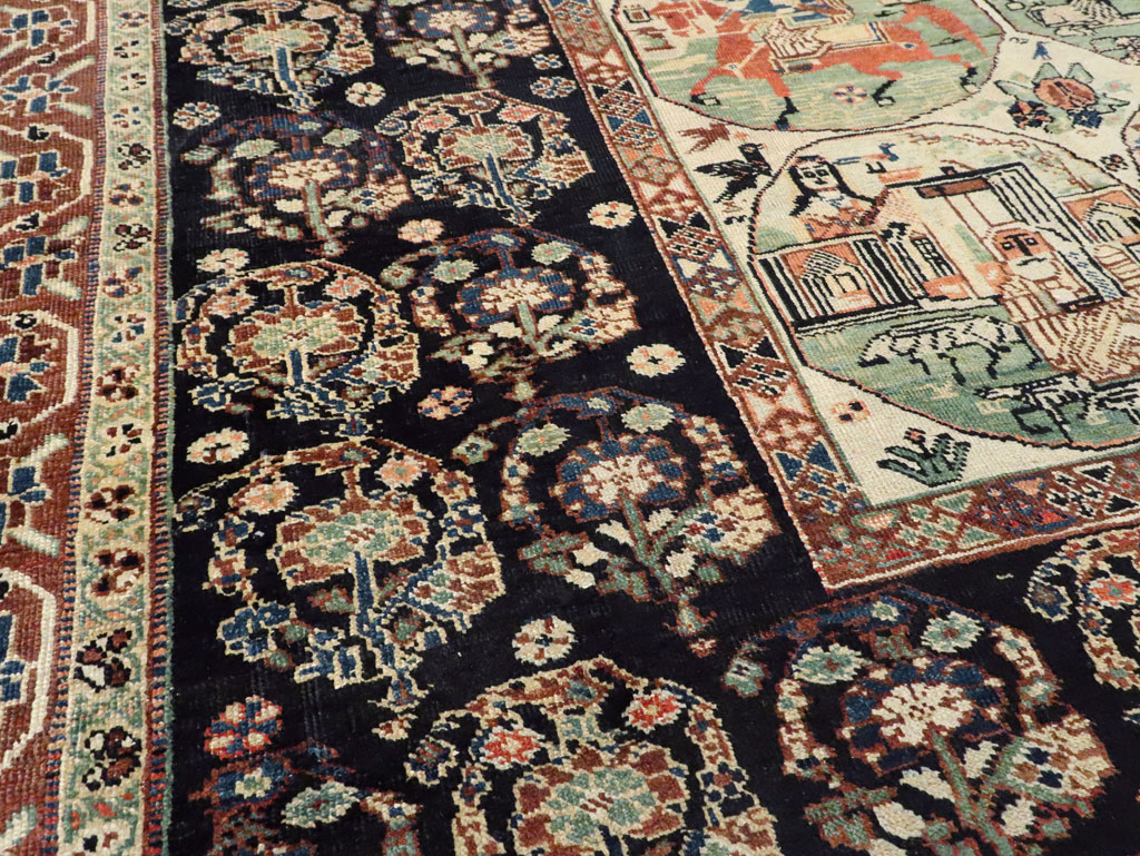 Antique Persian Pictorial Shiraz Carpet, No.27143 - Staging