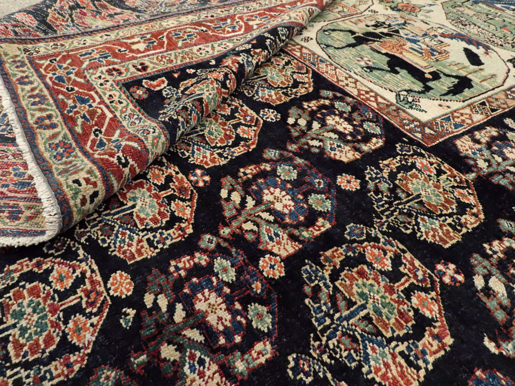 Antique Persian Pictorial Shiraz Carpet, No.27143 - Staging