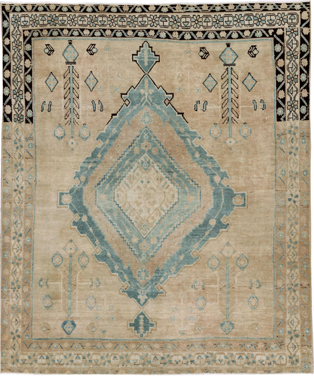 Vintage Persian Afshar Accent Rug, No.27192 - Staging