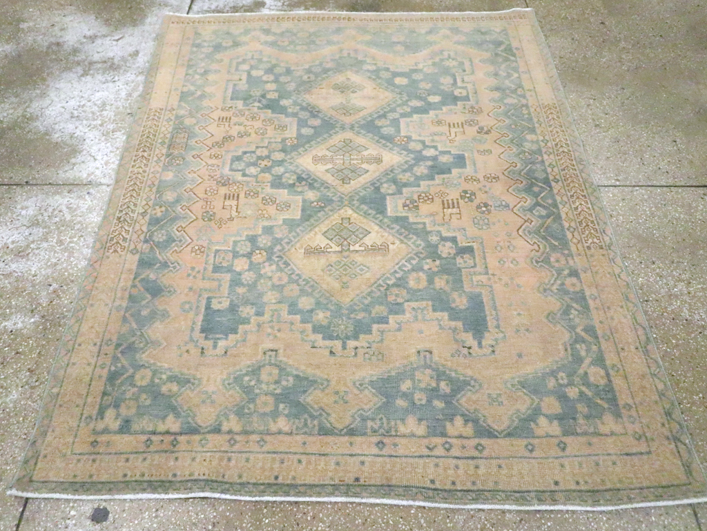 Vintage Persian Afshar Accent Rug, No.27194 - Staging