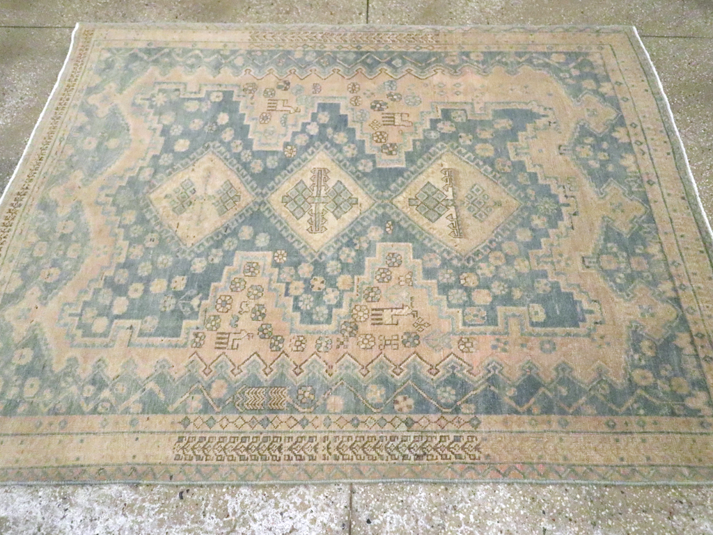 Vintage Persian Afshar Accent Rug, No.27194 - Staging