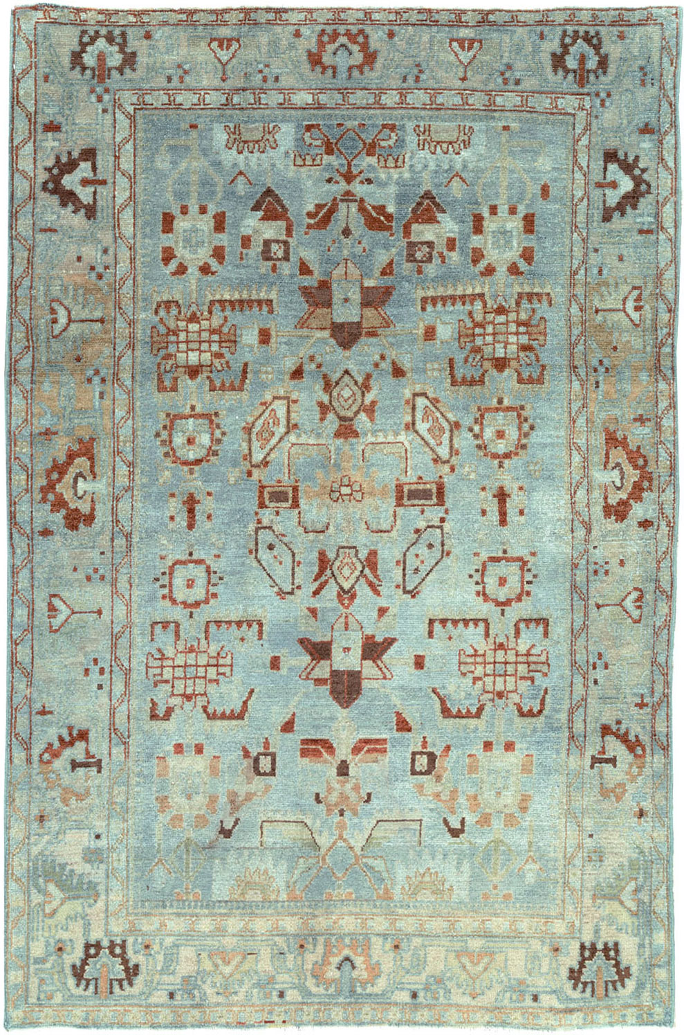 Vintage Persian Malayer Accent Rug, No.27201 - Staging