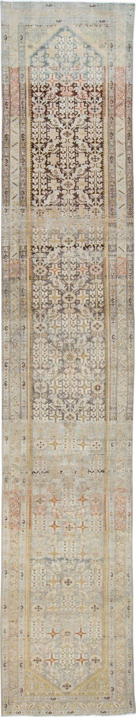 Antique Persian Malayer Long Runner, No.27202 - Staging