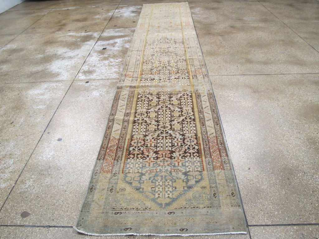 Antique Persian Malayer Long Runner, No.27202 - Staging