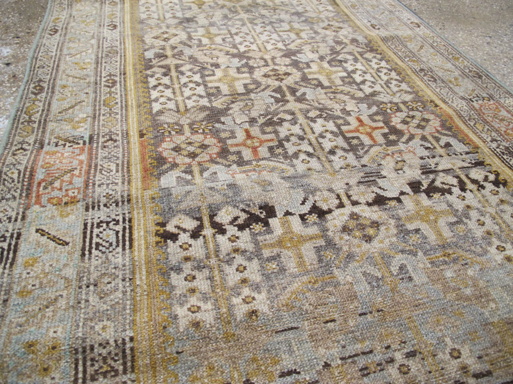 Antique Persian Malayer Long Runner, No.27202 - Staging