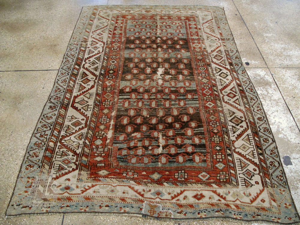 Vintage Persian Kurd Rug, No.27236 - Staging