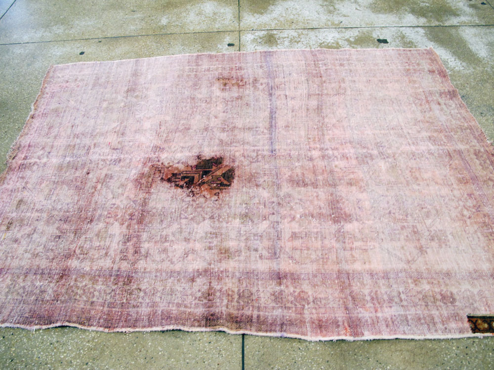 Vintage Persian Afshar Distressed Rug, No.27237 - Staging
