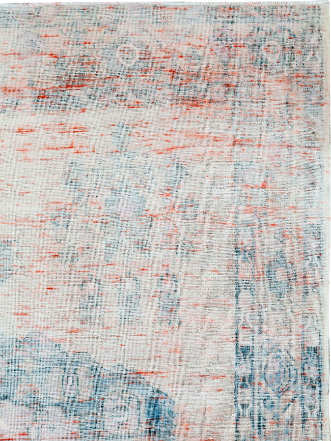 Vintage Persian Afshar Distressed Rug, No.27243 - Staging