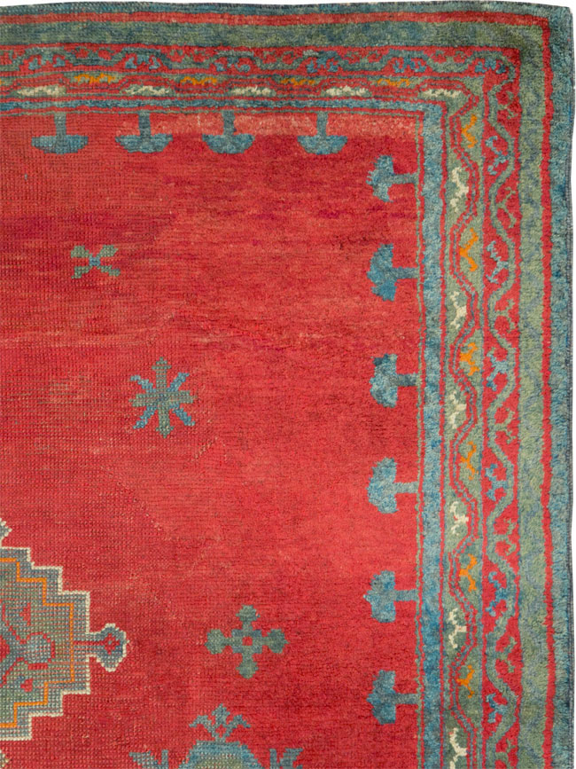 Antique Oushak Gallery Carpet, No.27244 - Staging