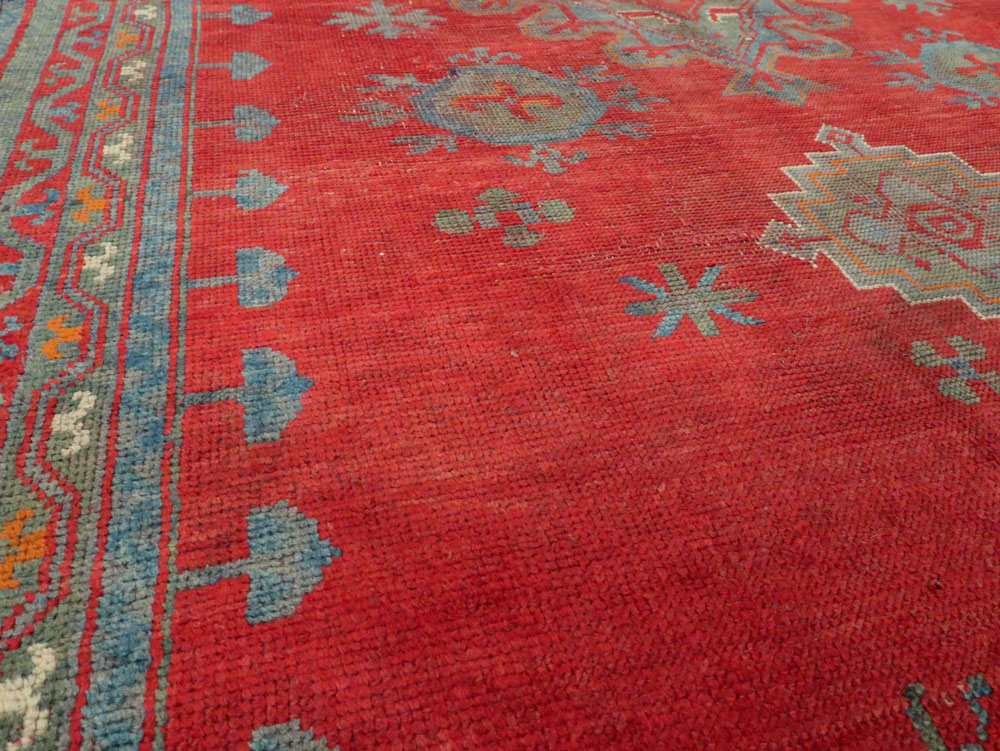 Antique Oushak Gallery Carpet, No.27244 - Staging
