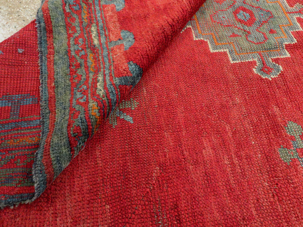 Antique Oushak Gallery Carpet, No.27244 - Staging