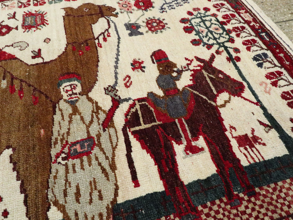 Vintage Anatolian Pictorial Rug, No.27250 - Staging