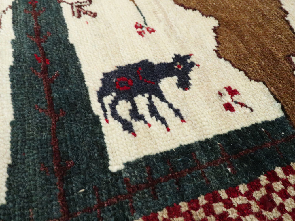 Vintage Anatolian Pictorial Rug, No.27250 - Staging