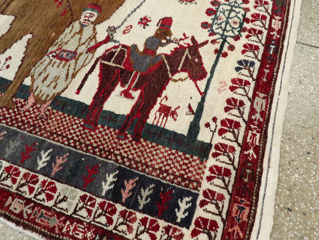 Vintage Anatolian Pictorial Rug, No.27250 - Staging