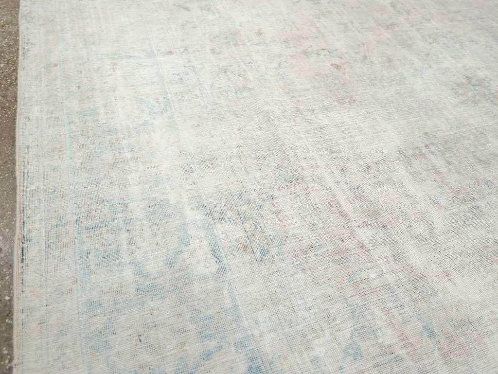 Distressed Vintage Persian Small Room Size Carpet, No.27283 - Staging