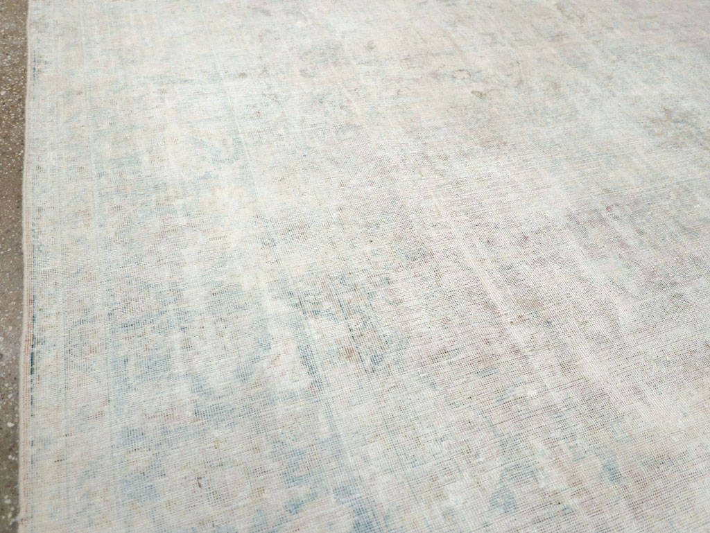 Distressed Vintage Persian Small Room Size Carpet, No.27283 - Staging