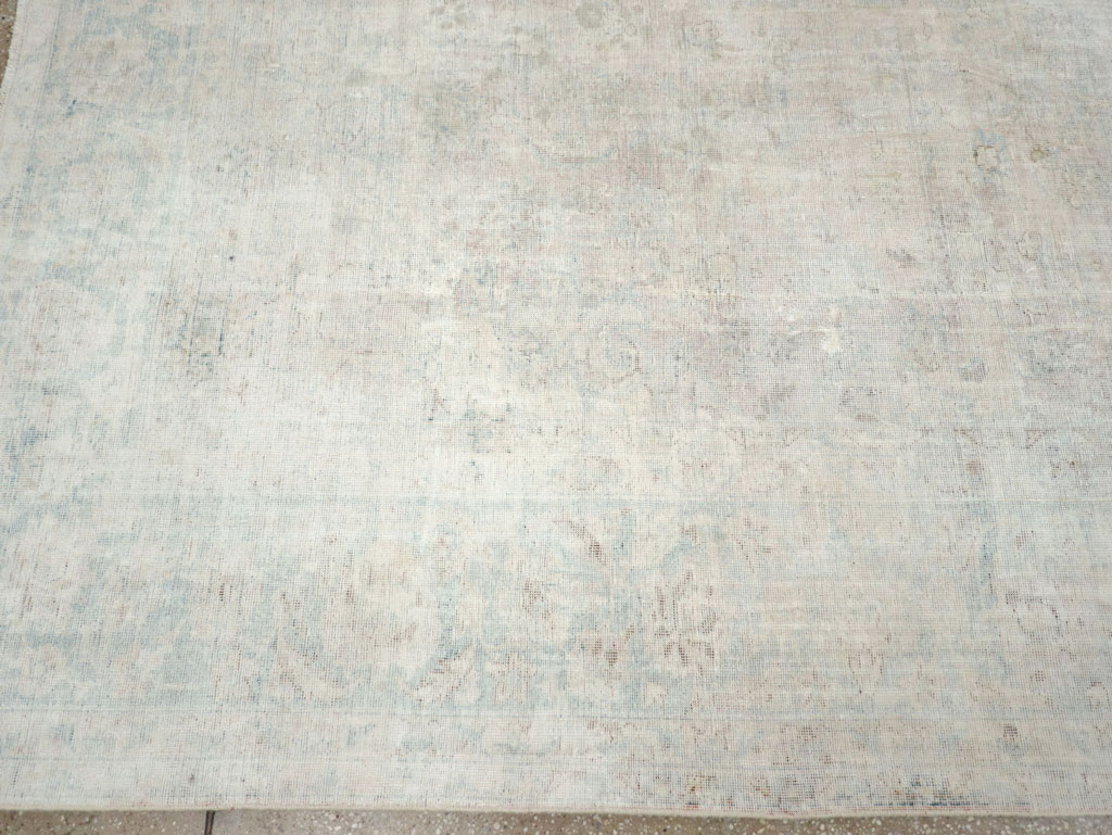 Distressed Vintage Persian Small Room Size Carpet, No.27283 - Staging