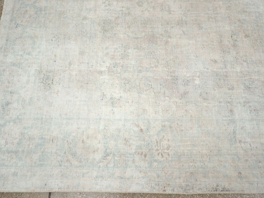 Distressed Vintage Persian Small Room Size Carpet, No.27283 - Staging