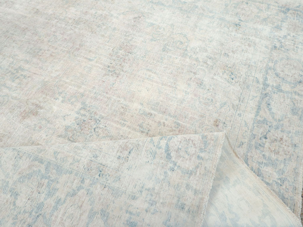 Distressed Vintage Persian Small Room Size Carpet, No.27283 - Staging