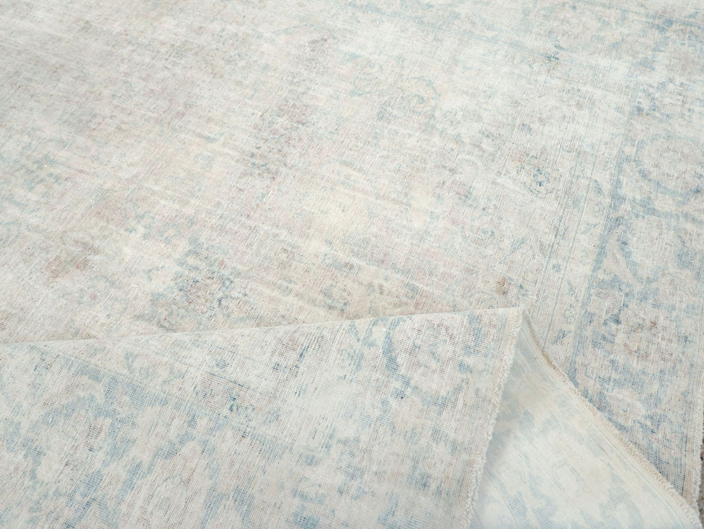 Distressed Vintage Persian Small Room Size Carpet, No.27283 - Staging