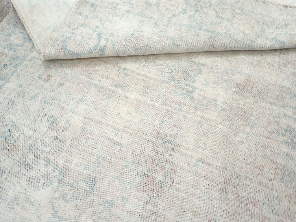 Distressed Vintage Persian Small Room Size Carpet, No.27283 - Staging