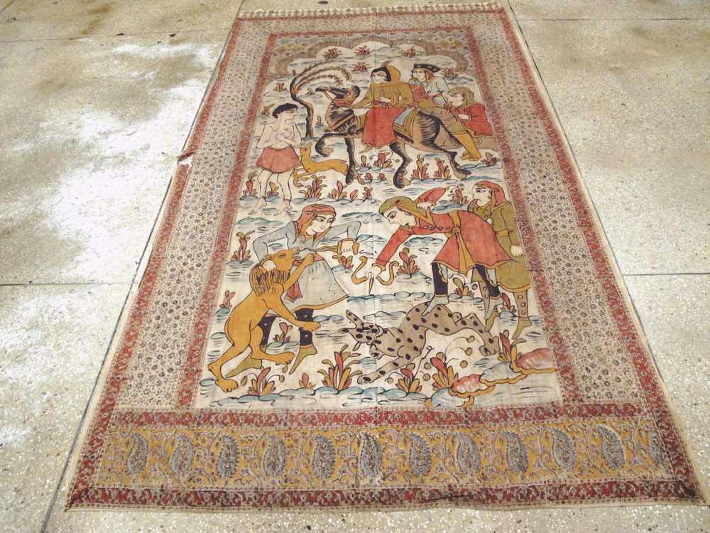 Vintage Persian Isfahan Ghalamkari Textile, No.27284 - Staging