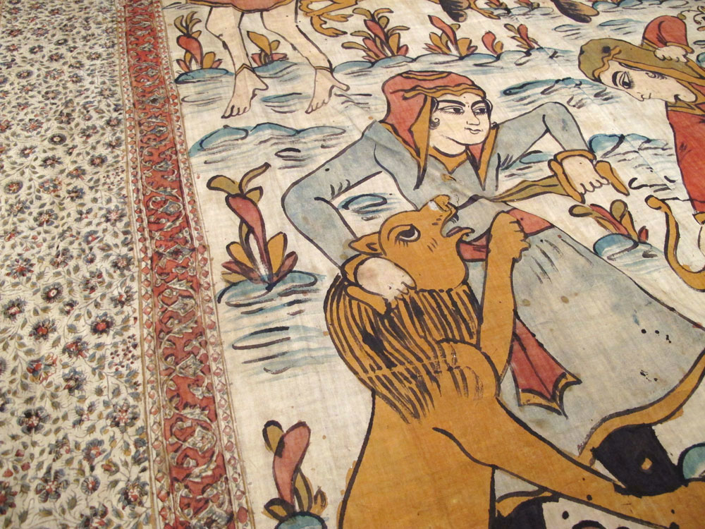 Vintage Persian Isfahan Ghalamkari Textile, No.27284 - Staging